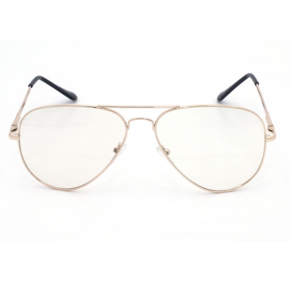 Clear Gold Aviators Glasses ✨